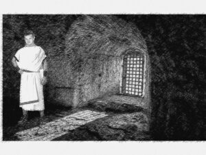 Dessin de Mélanos en prison